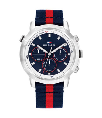 Tommy Hilfiger  Troy 1792124 Blau Textil Herrenuhr