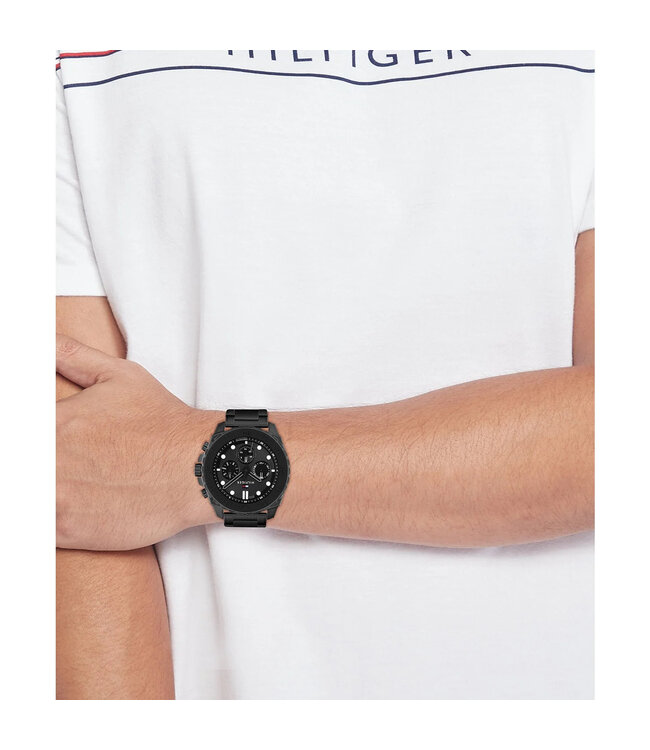 Tommy Hilfiger   Morgan 1710690 Schwarz Silber Herrenuhr