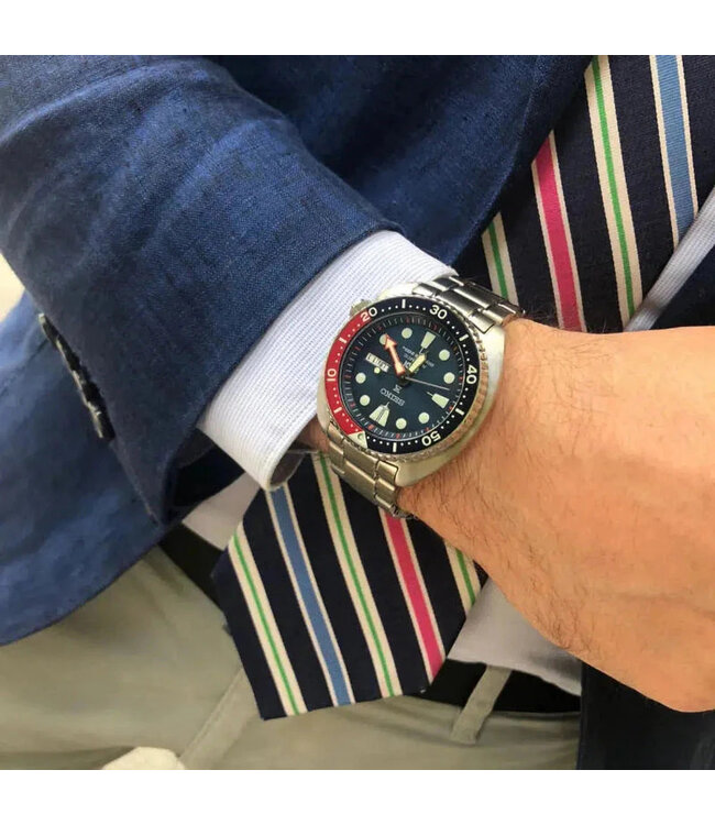 Seiko Prospex PADI SRPE99K1 Diver Automatik Blau Rot Turtle