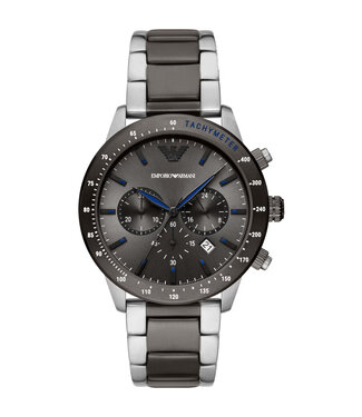 Emporio Armani  AR11391 Herrenuhr Chronograph Grau Edelstahl