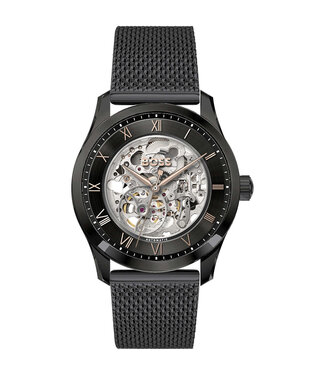 Hugo Boss  Principle Skeleton 1514255 Herrenuhr Automatik Grau Milanaise