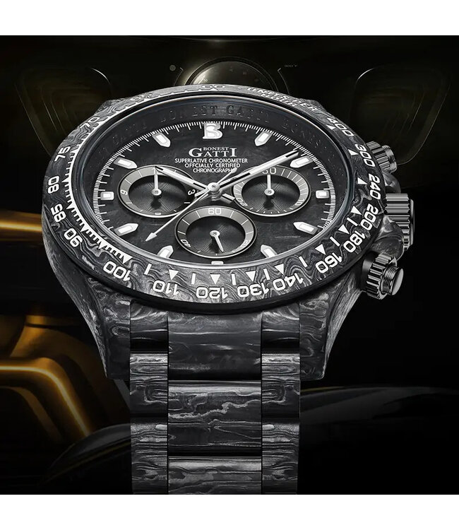 Bonest Gatti  Bonest Gatti BG9012-C2 Full Luminous Automatik Schwarz/Weiss Herrenuhr