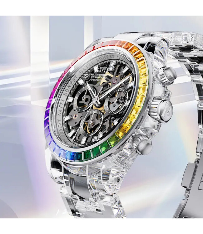 Bonest Gatti   BG6009-G1 Skeleton Chronograph Transparent Herrenuhr