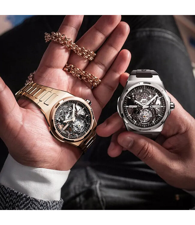 Bonest Gatti   BG7004-S1 Tourbillon Automatik Skeleton Silber Herrenuhr
