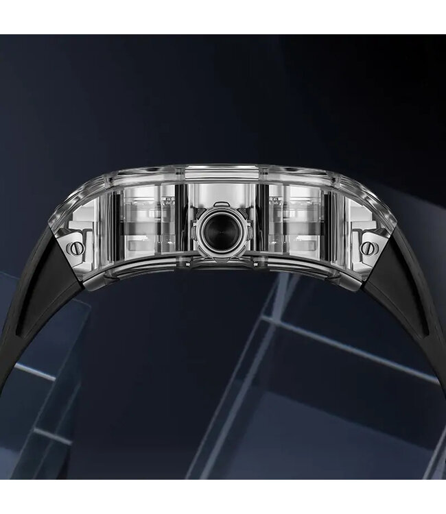 Bonest Gatti  BG9960-A1 K9 Crystal Skeleton Automatik Schwarz Herrenuhr