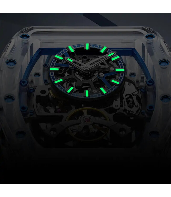 Bonest Gatti  BG9960-A1 K9 Crystal Skeleton Automatik Schwarz Herrenuhr