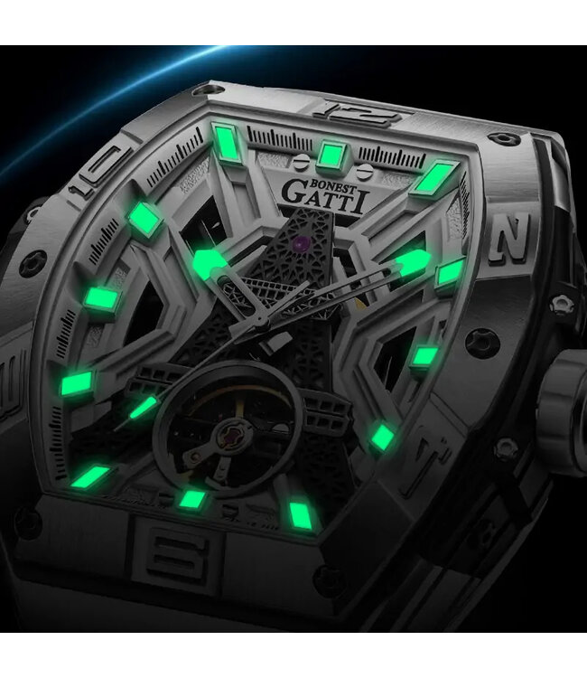 Bonest Gatti  BG5001-R3 Eiffelturm Tonneau Automatik Rosé-Gold Herrenuhr