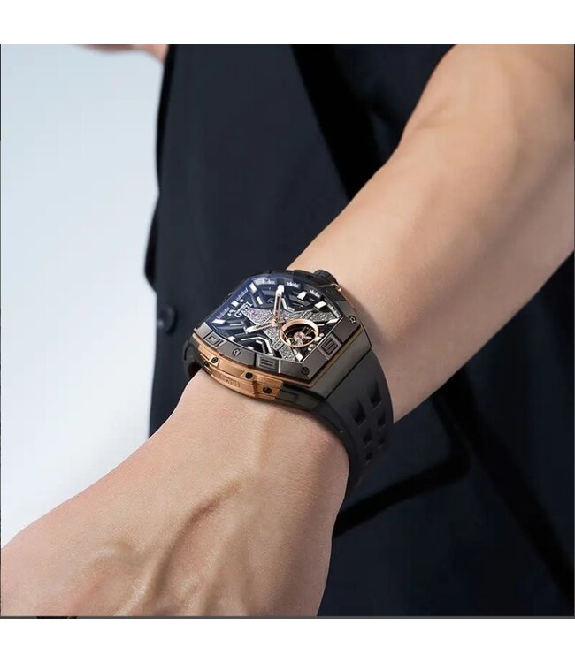 Bonest Gatti  BG5001-R3 Eiffelturm Tonneau Automatik Rosé-Gold Herrenuhr
