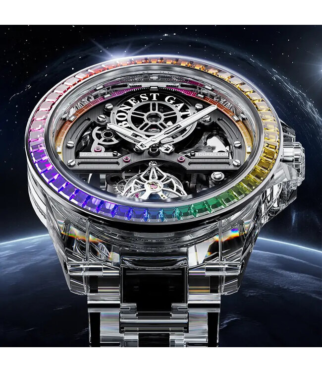 Bonest Gatti  BG7007-G1 K9 Crystal Tourbillon Automatik Transparent Herrenuhr