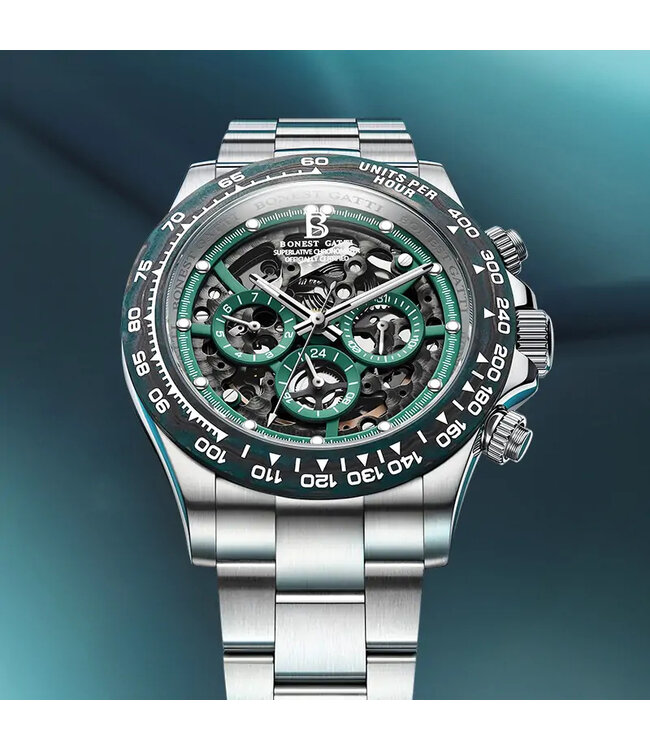 Bonest Gatti   BG8019-S1 Skeleton Automatik Silber Herrenuhr
