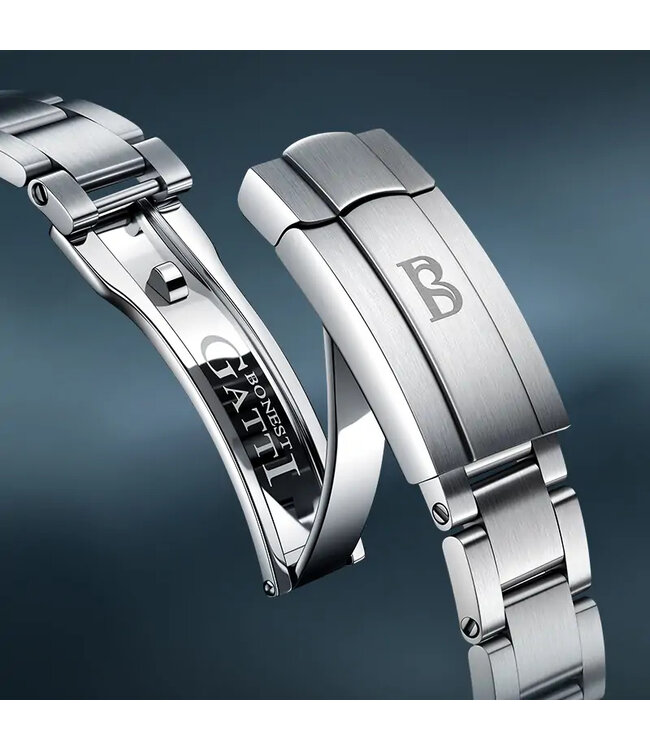 Bonest Gatti   BG8019-S1 Skeleton Automatik Silber Herrenuhr
