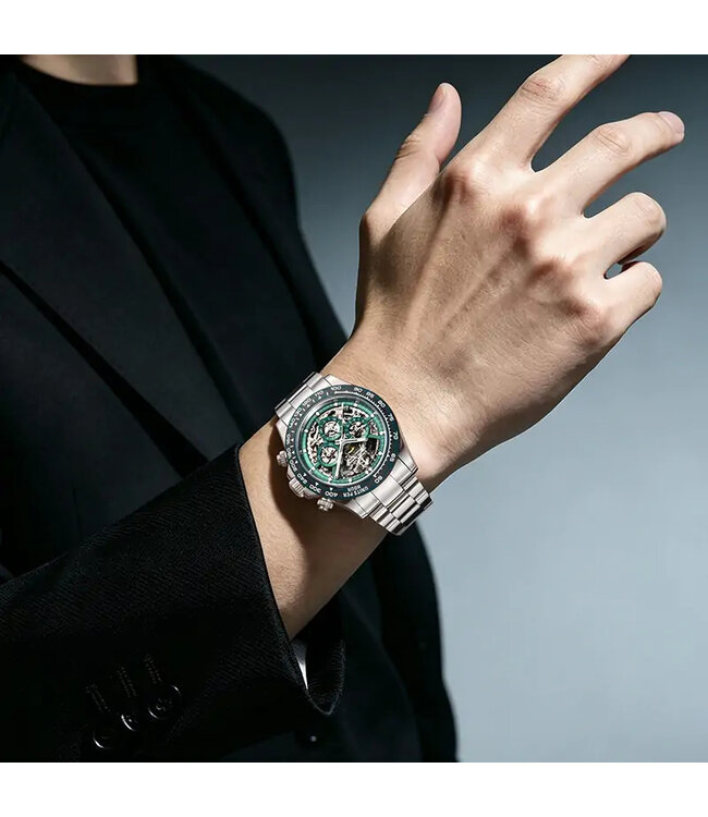Bonest Gatti   BG8019-S1 Skeleton Automatik Silber Herrenuhr