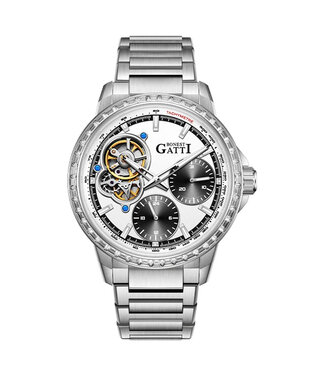 Bonest Gatti  BG8802-S2 Openwork Diamond Automatik Silber Herrenuhr