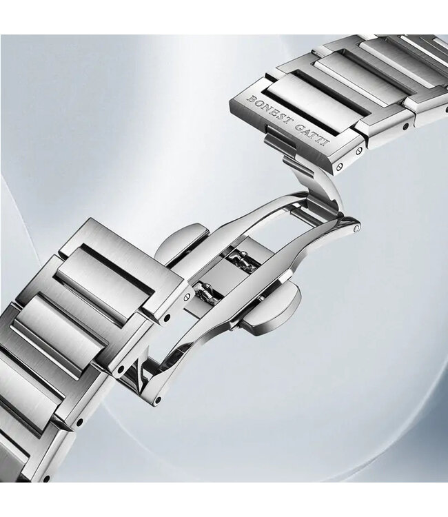 Bonest Gatti  BG8802-S2 Openwork Diamond Automatik Silber Herrenuhr