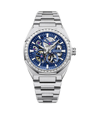 Bonest Gatti  BG8801-S2 Openwork Diamond Automatik Silber Herrenuhr