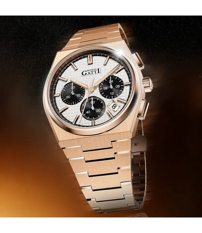 Bonest Gatti  BG8016-S4 Multifunction Quarz Rosé-Gold Herrenuhr