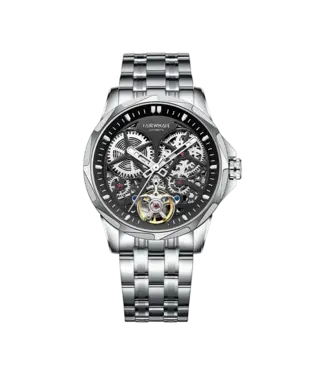 Mark Fairwhale TURVEX FW-6030 Skeleton Automatik Silber/Schwarz Herrenuhr