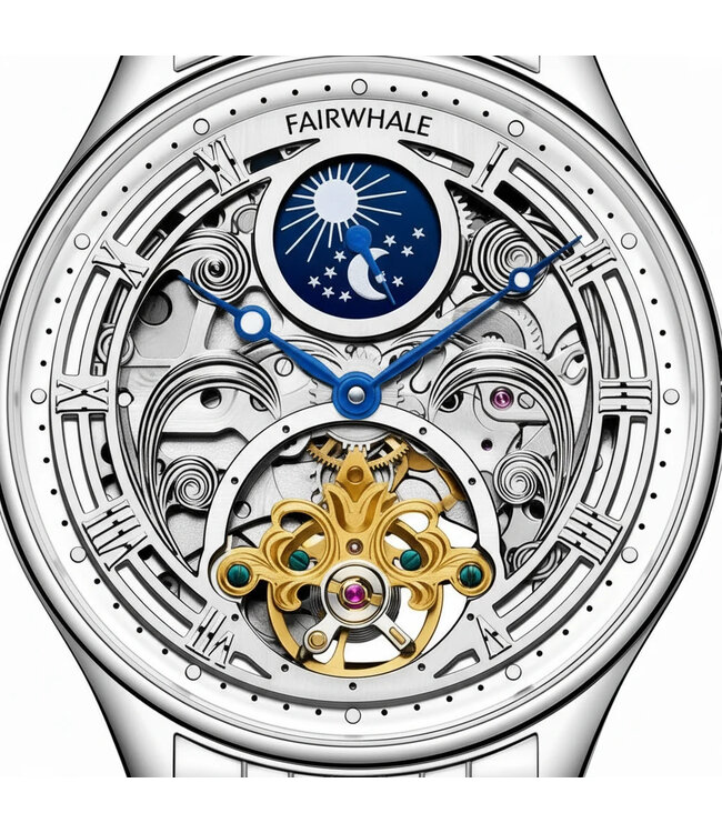Mark Fairwhale  NOCTARA FW-6100 Moon Phase Automatik Silber Herrenuhr
