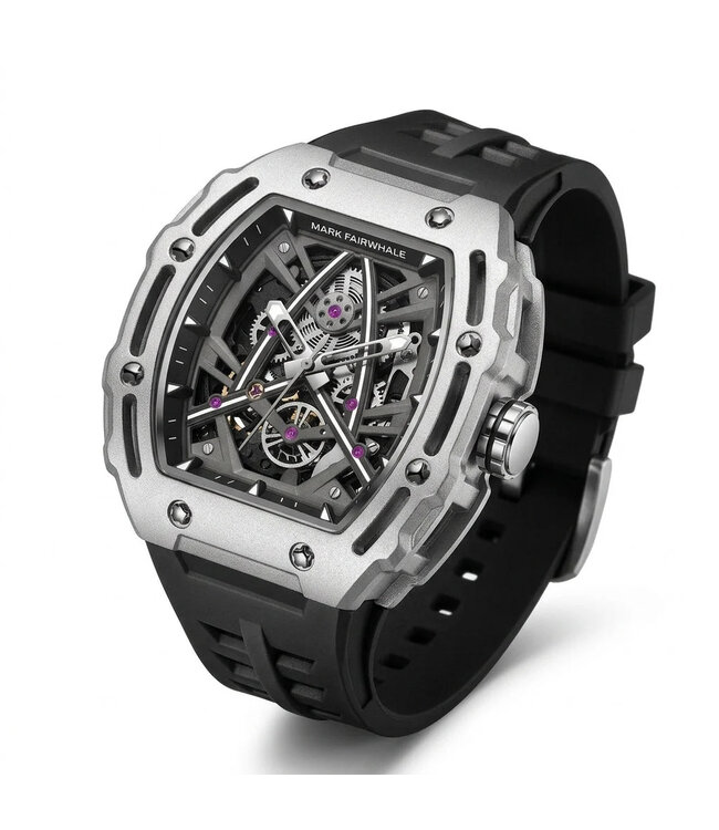 Mark Fairwhale TONNEXOR FW-6650 Tonneau Skeleton Automatik Silber/Schwarz Herrenuhr