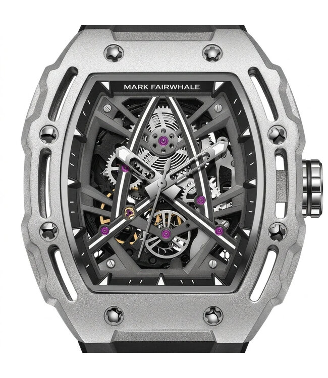 Mark Fairwhale TONNEXOR FW-6650 Tonneau Skeleton Automatik Silber/Schwarz Herrenuhr