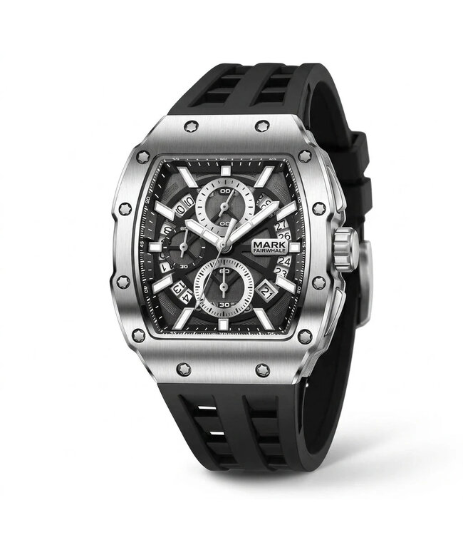 Mark Fairwhale  BARONIX FW-5960 Tonneau Chronograph Silber Herrenuhr