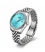Mark Fairwhale  VELUXOR FW-5017 Quarz Datum Silber/Türkis Herrenuhr