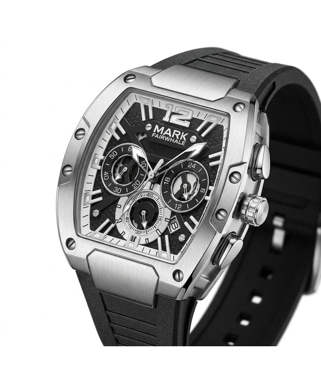 Mark Fairwhale  TONNERIX FW-5950 Tonneau Chronograph Silber/Schwarz Herrenuhr