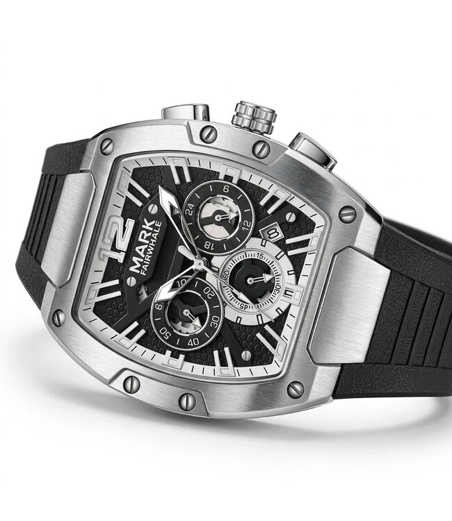 Mark Fairwhale  TONNERIX FW-5950 Tonneau Chronograph Silber/Schwarz Herrenuhr
