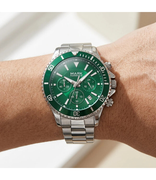 Mark Fairwhale  SPORTRIX FW-5770 Sport Quarz Silber/Grün Herrenuhr