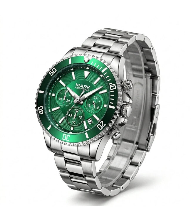 Mark Fairwhale  SPORTRIX FW-5770 Sport Quarz Silber/Grün Herrenuhr