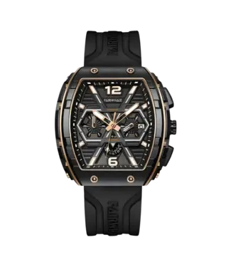 Mark Fairwhale CLIREDOX FW-5560 Vintage Tonneau Chronograph Schwarz/Rosé-Gold