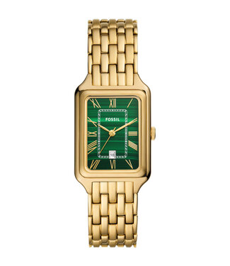 Fossil Raquel ES5341 Quarz Datum Gold/Malachit Damenuhr