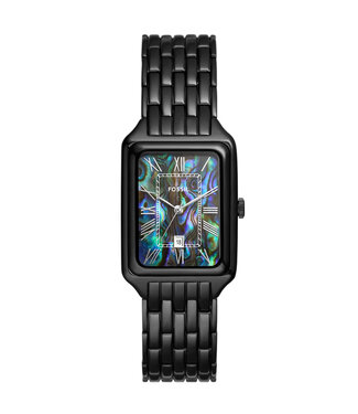 Fossil Raquel ES5340 Quarz Datum Schwarz/Abalone Damenuhr