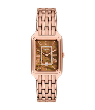 Fossil Raquel ES5323 Quarz Datum Rosé-Gold/Braun Damenuhr
