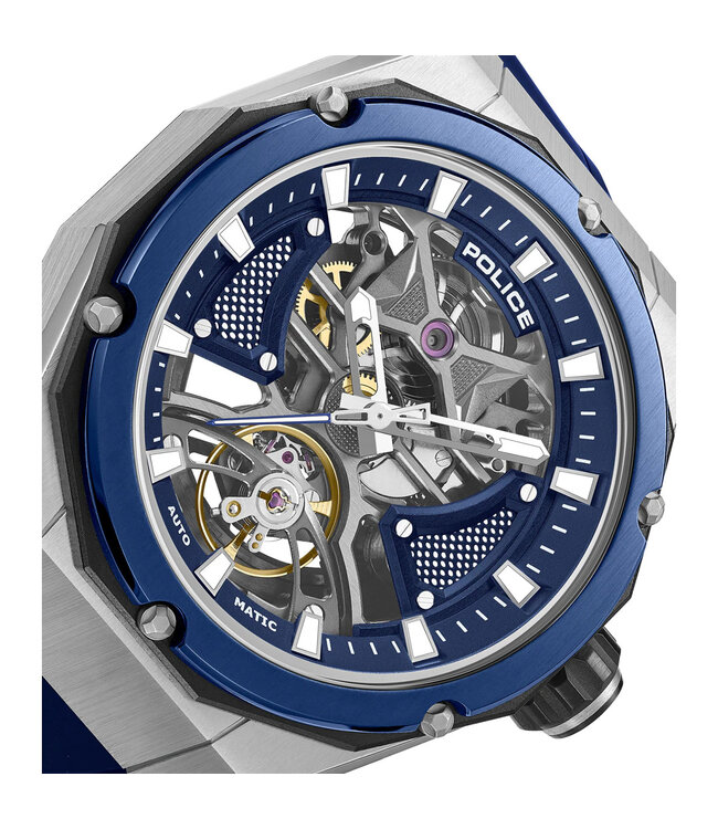 Police Dayton PEWGR0082304 Automatik Blau/Silber Herrenuhr
