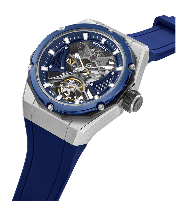 Police Dayton PEWGR0082304 Automatik Blau/Silber Herrenuhr