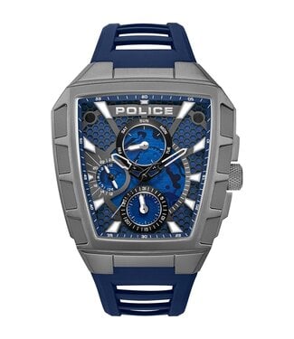 Police Tough Gear PEWGQ0056806 Multifunction Silber/Rot Herrenuhr