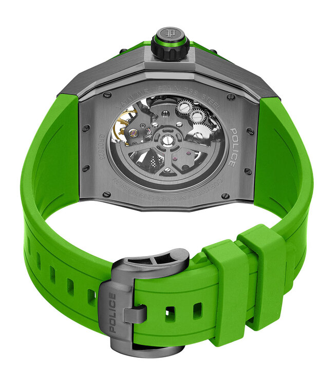 Police Dayton PEWGR0082303 Automatik Silber/Grün Herrenuhr
