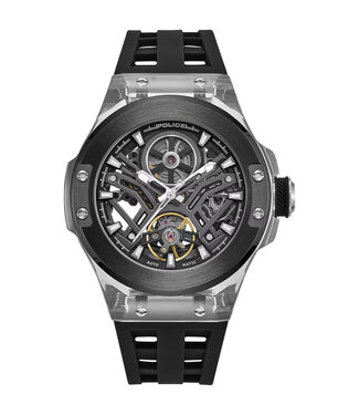 Police Cyclone PEWGR0082203 Automatik Silber/Schwarz Herrenuhr