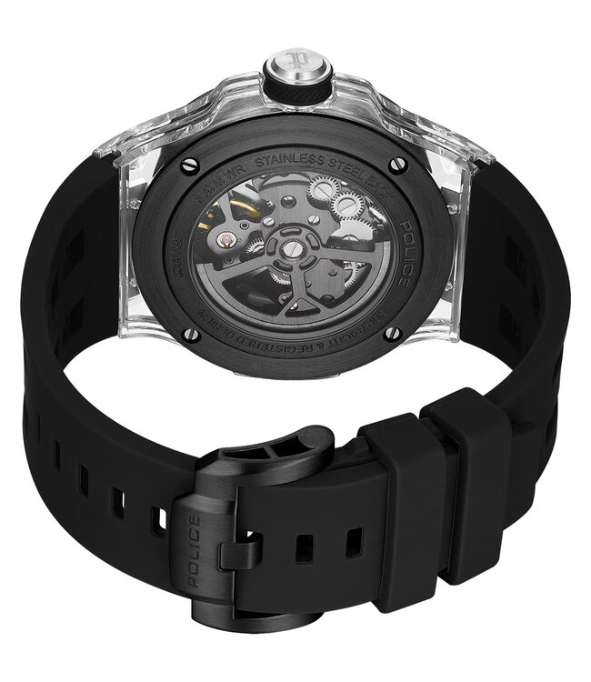 Police Cyclone PEWGR0082203 Automatik Silber/Schwarz Herrenuhr