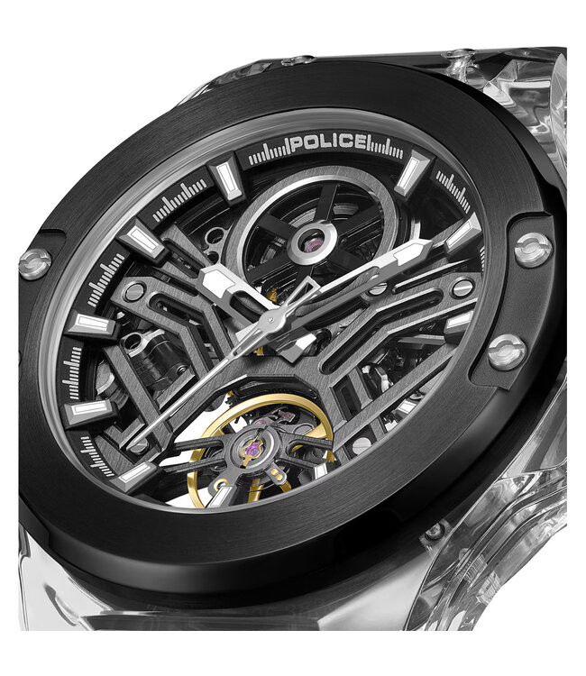 Police Cyclone PEWGR0082203 Automatik Silber/Schwarz Herrenuhr