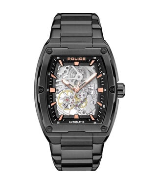 Police Skeletor PEWJL0072201 Automatik Schwarz/Rosé-Gold Herrenuhr