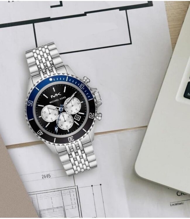 Michael Kors  Bayville Chronograph MK8749 Silber/Schwarz Herrenuhr