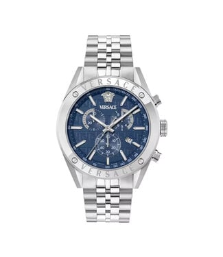 Versace  Athletics Chrono VEKJA0425 Swiss Made Silber/Blau Herrenuhr