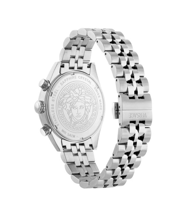 Versace   Athletics Chrono VEKJA0425 Swiss Made Silber/Blau Herrenuhr