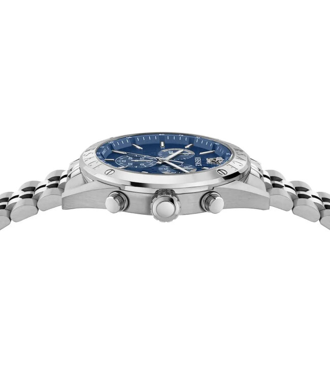 Versace   Athletics Chrono VEKJA0425 Swiss Made Silber/Blau Herrenuhr
