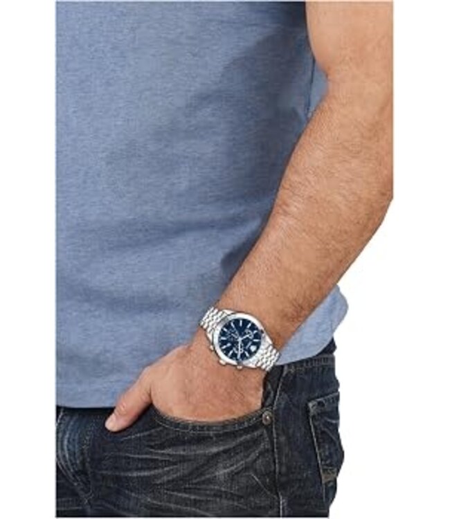 Versace   Athletics Chrono VEKJA0425 Swiss Made Silber/Blau Herrenuhr