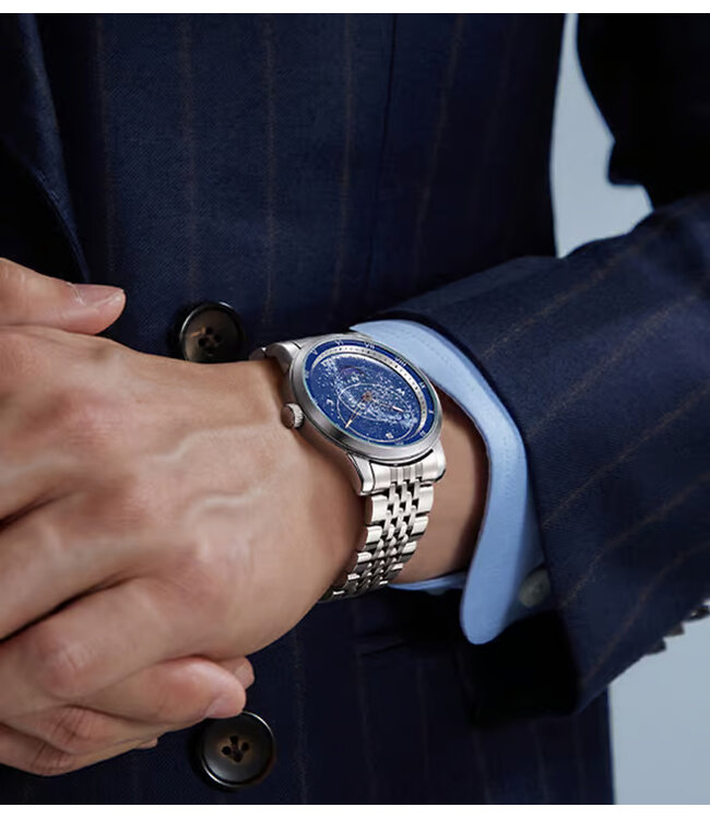 Mark Fairwhale  FW-5053-S1 Quarz Silber/Blau Herrenuhr