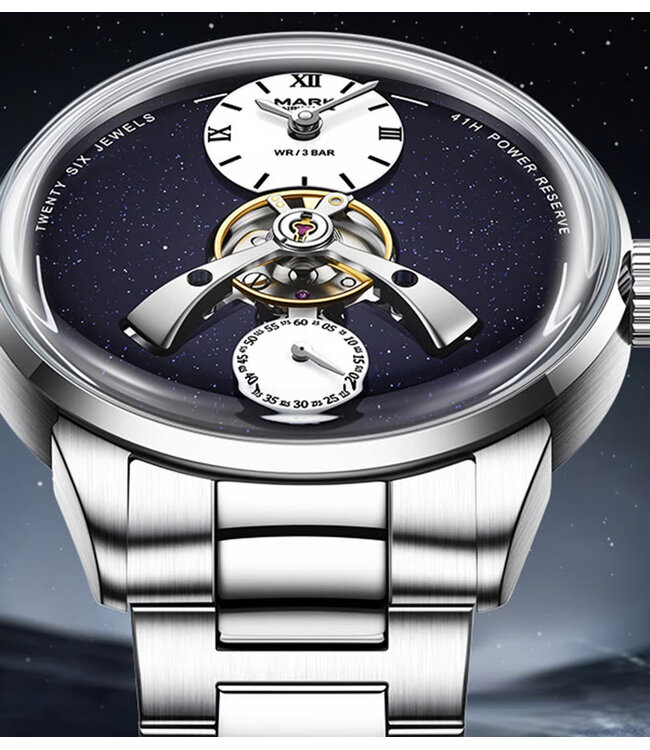 Mark Fairwhale FW-6039-S3 Automatik Silber/Blau Herrenuhr
