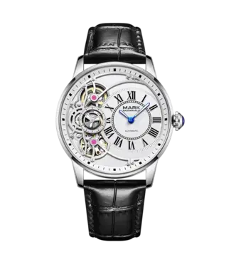 Mark Fairwhale FW-6031-L1 Skeleton Automatik Silber/Schwarz Herrenuhr